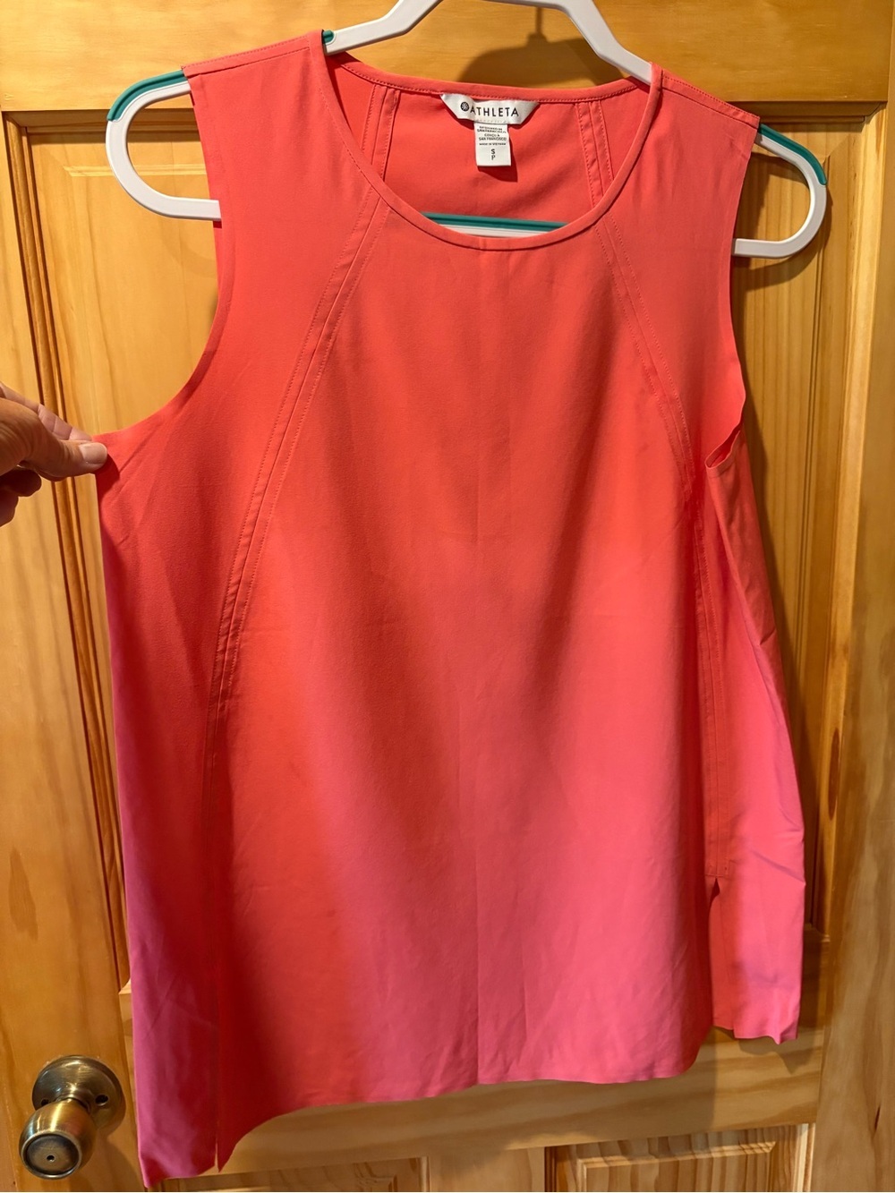 Athleta Zephyr Refined Tank vibrant coral pink SP